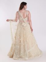 Cream Colored Intricately Embroidered Designer Lehenga Choli Set