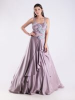 Step Into The Spotlight With Our Exquisitely Crafted Lavender Embellished Gown Feel Like Royalty At Any Special Occasion