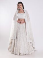 Heavily Embellished With Sequins And Pearls Creating A White Shimmering Effect Bridal Lehenga Choli