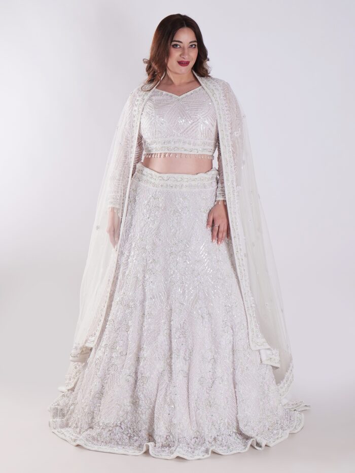 Flowing A-Line Silhouette Adorned With Intricate Beading And Embellishments Luxury Engagement Lehenga Set - Image 1
