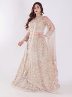 Intricately Designed Cream Colored Luxurious And Elegant Look Party Wear Lehenga Set - Image 3