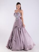 Step Into The Spotlight With Our Exquisitely Crafted Lavender Embellished Gown Feel Like Royalty At Any Special Occasion - Image 4