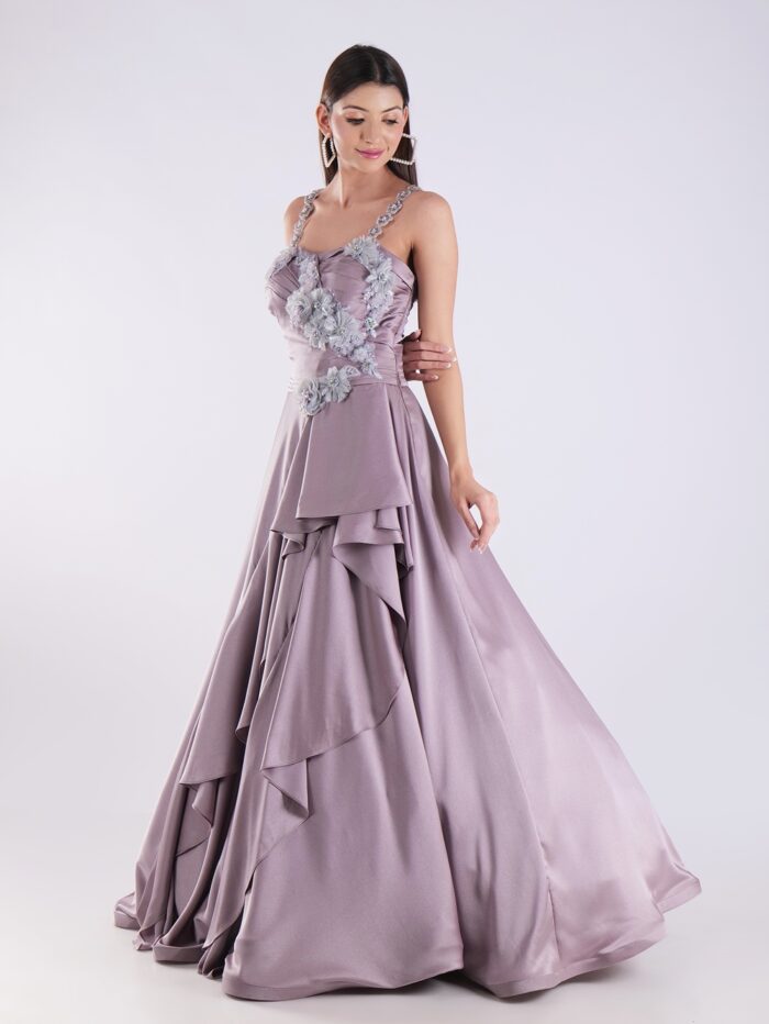 Step Into The Spotlight With Our Exquisitely Crafted Lavender Embellished Gown Feel Like Royalty At Any Special Occasion - Image 4