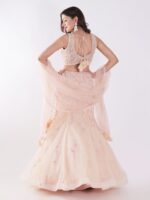 Elevate Your Ethnic Wardrobe With Our Peach Colored Cocktail Fish Cut Style Lehenga Set - Image 5