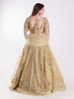 Shine Bright In Stunning Gold Sequin Exquisite Bridal Lehenga Set - Image 5