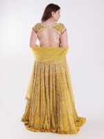 Stunning Mustard Yellow Backless Party Wear Lehenga Choli Set - Image 5
