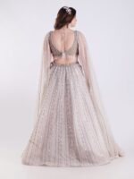 Light Colored Embrace Regal Elegance in This Champagne Sequin Embellished Lehenga Set - Image 5