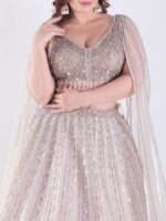 Light Colored Embrace Regal Elegance in This Champagne Sequin Embellished Lehenga Set - Image 6